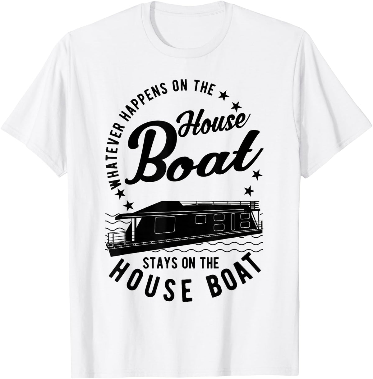 Houseboat with German Text Was auch immer auf dem Hausboat (Was auch immer, gray, s T-Shirt