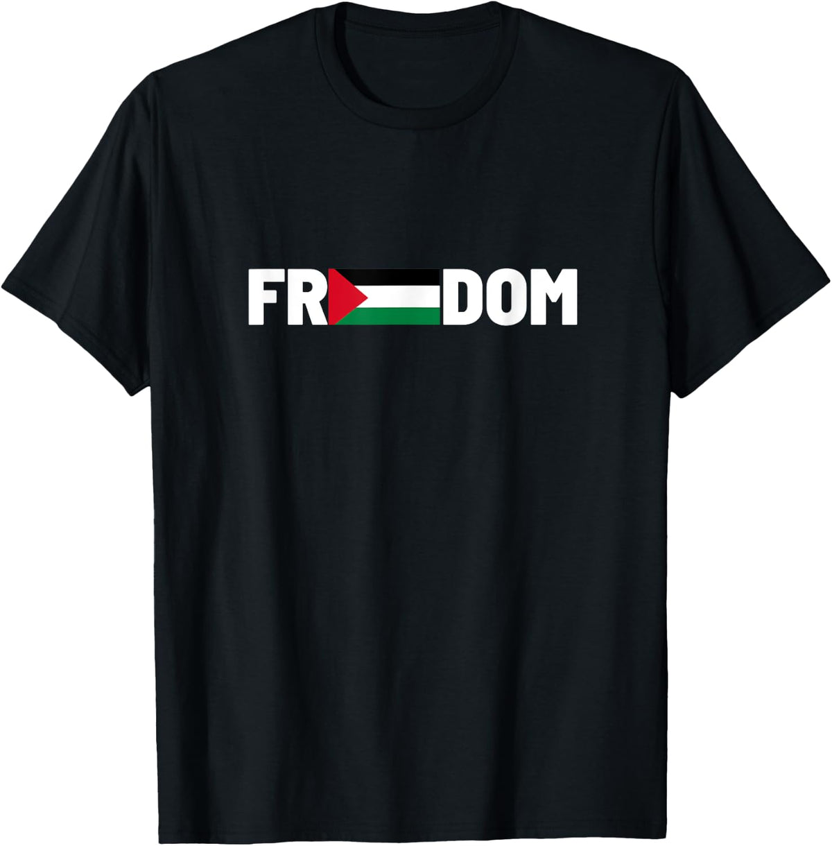 Freedom Palestine Flag | Men, Women and Teenagers , black T-Shirt