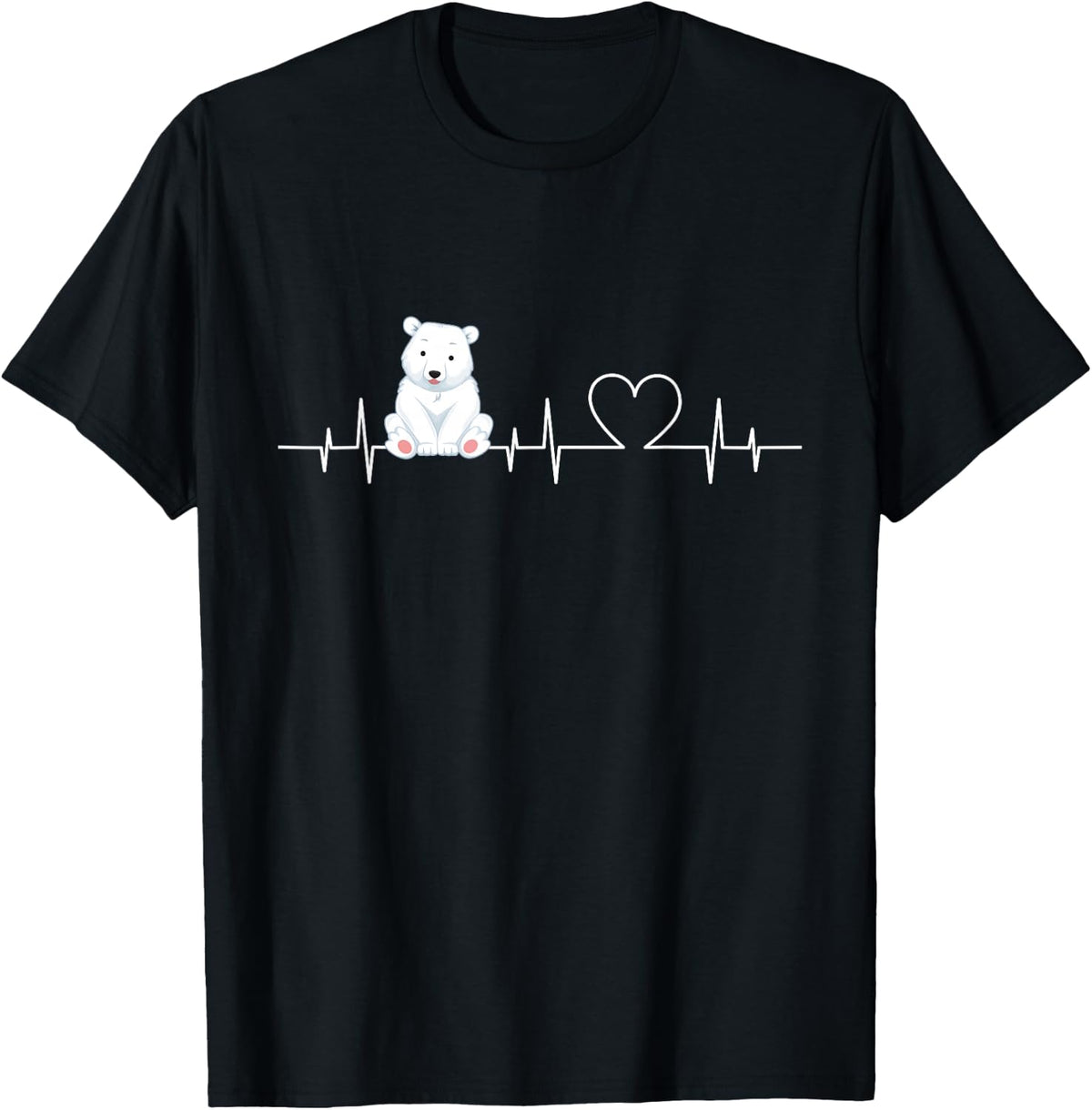ECG-Heartbeat Eisb?r - Funny Polar Bear , black, s T-Shirt