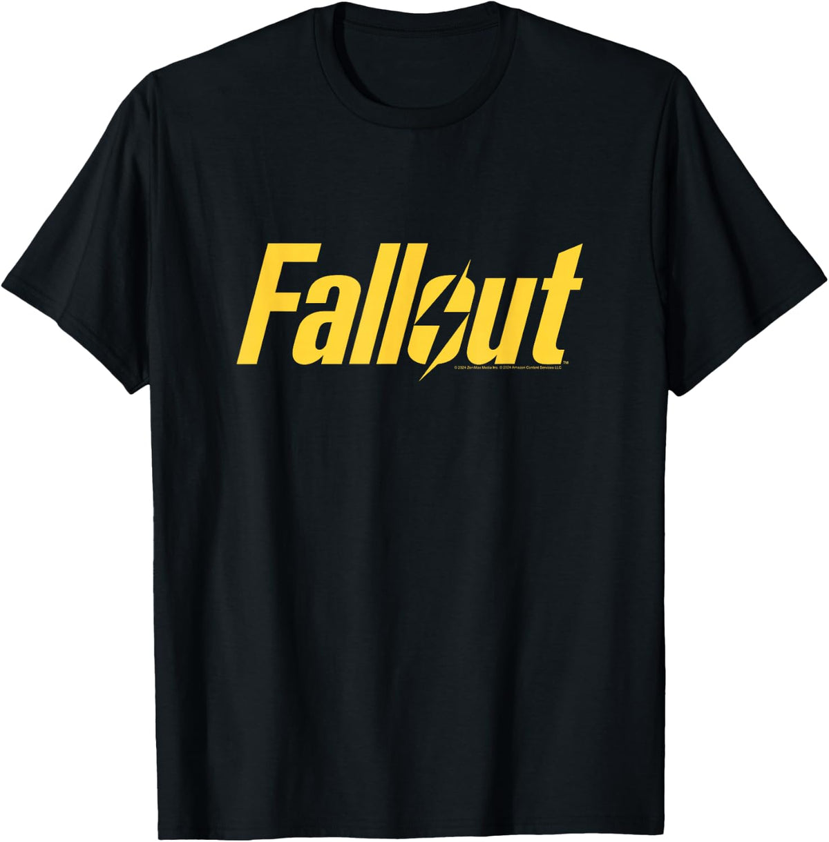 Fallout TV Series Yellow Lightning Logo , black T-Shirt