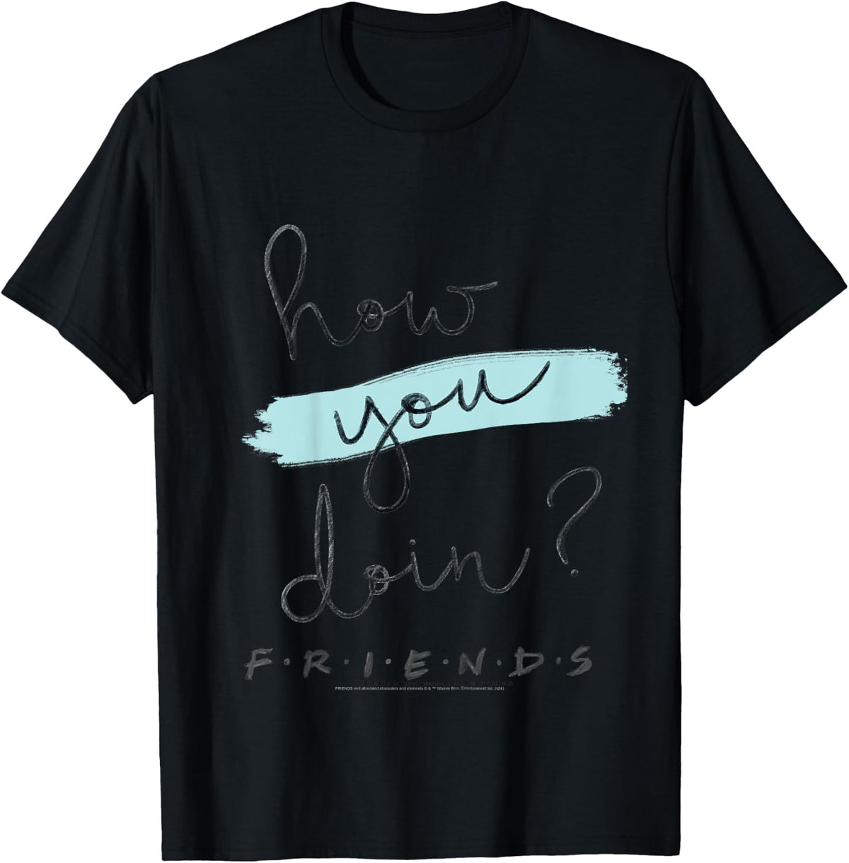 Kids Friends How You Doin Handwriting Camiseta , Black, 2 T-Shirt