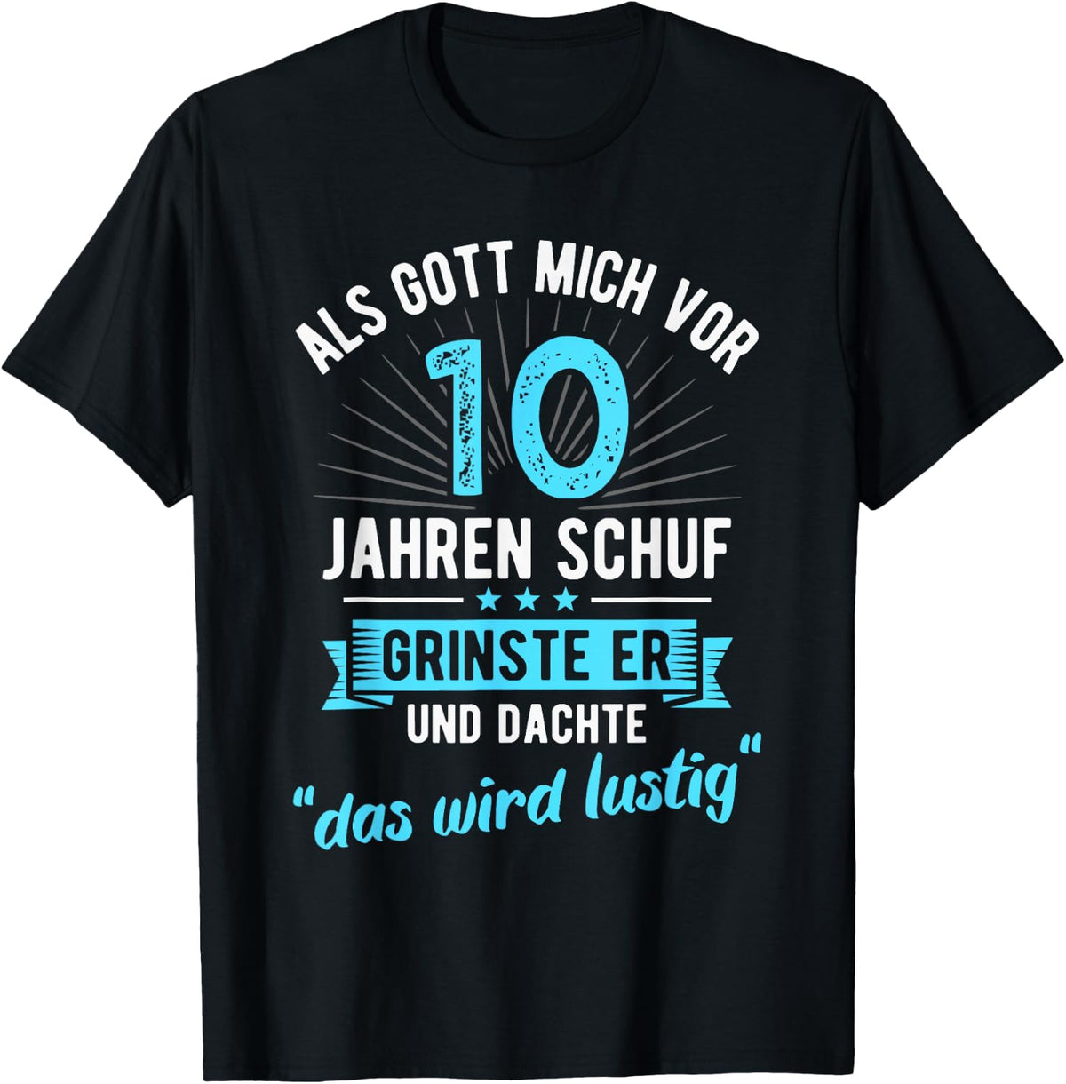 10th Birthday with German Text, black T-Shirt