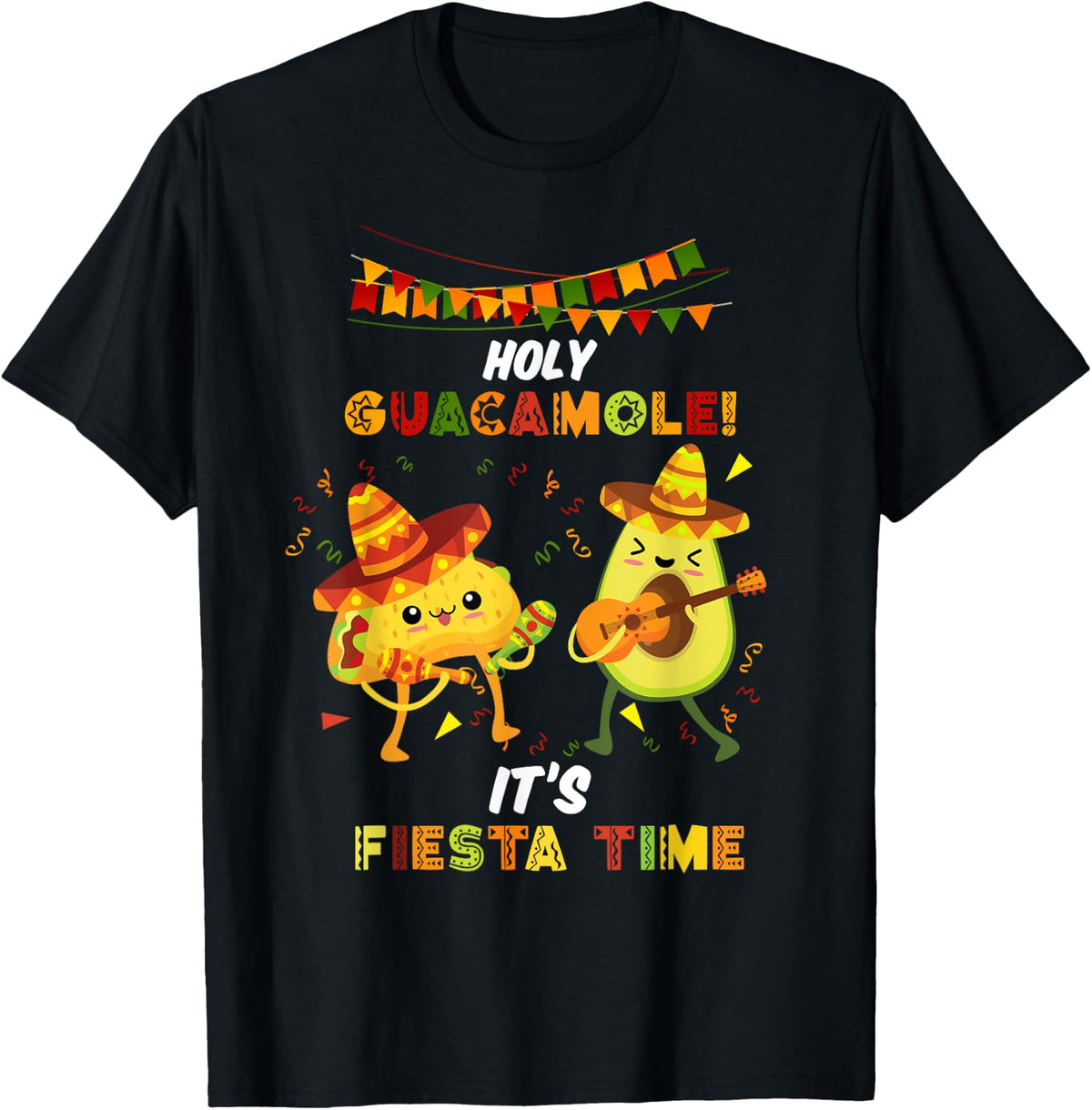 Funny Mexican Evening Mexico Saying Holy Guacamole , black, s T-Shirt
