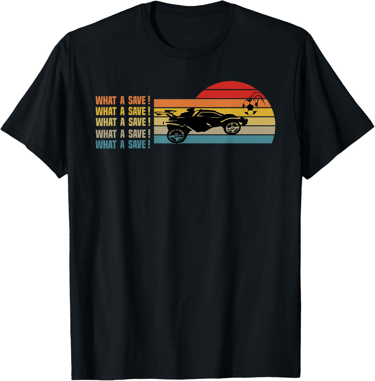 Was für eine Rettung Vintage Retro Rocket Soccer Car League , black T-Shirt