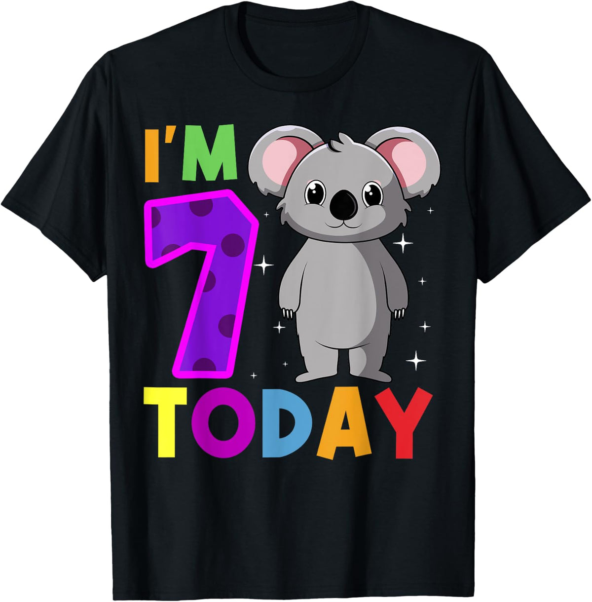 I'm 7 Today Koala Birthday Party Celebration 7th T-Shirt