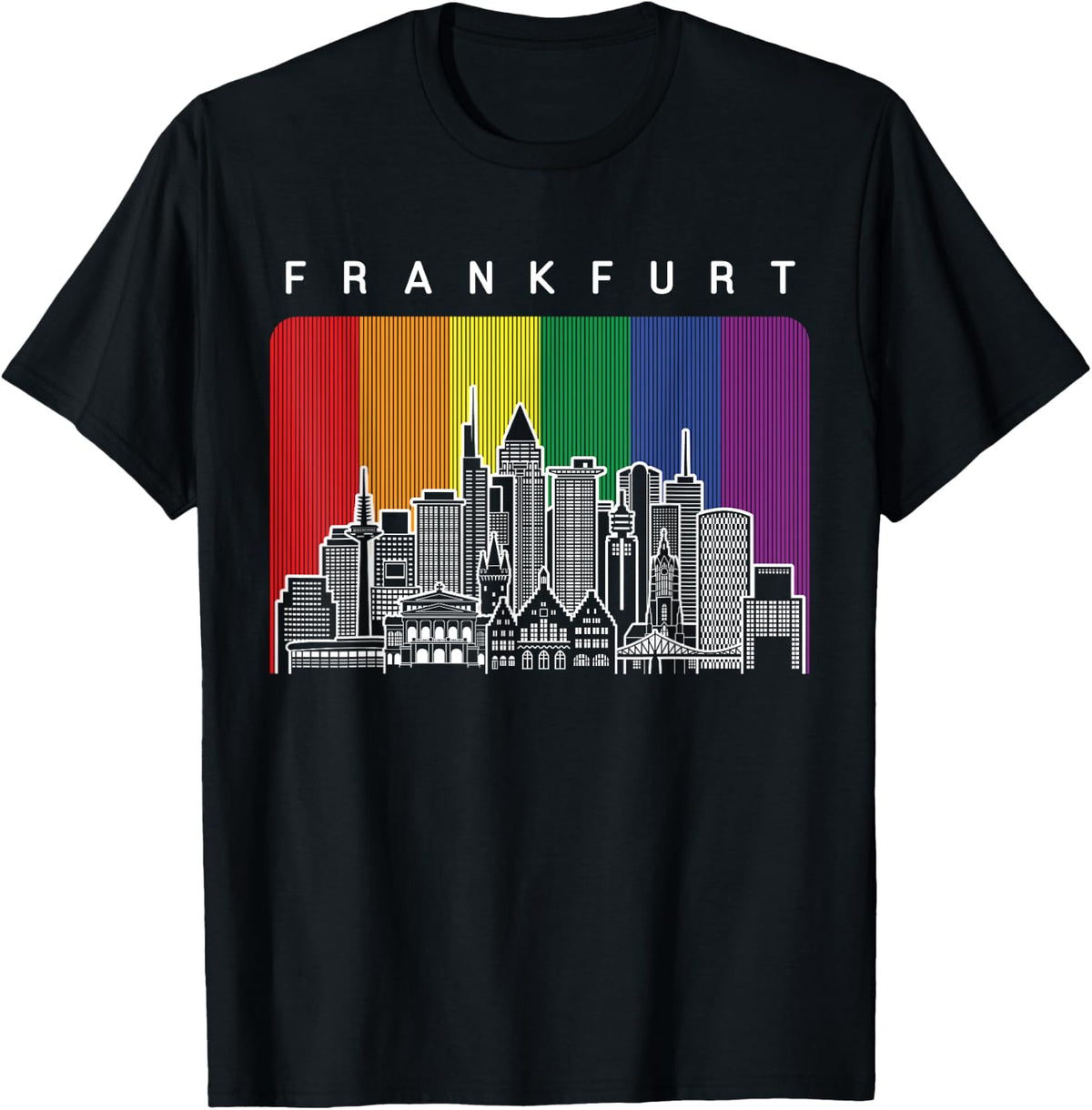 Frankfurt Deutschland Gay Pride Regenbogen Flagge T-Shirt