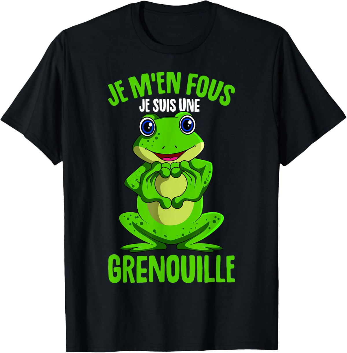 Je M'en Fous Je Suis Une Grenouille Woman Child , Black, S T-Shirt