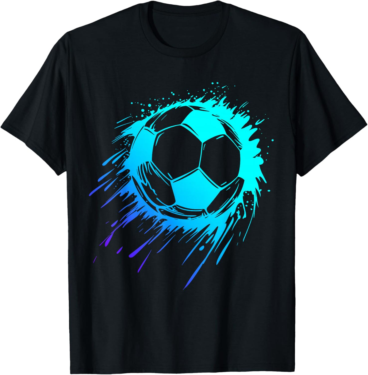 Blue Football Player Men's Football Boys Football , black T-Shirt