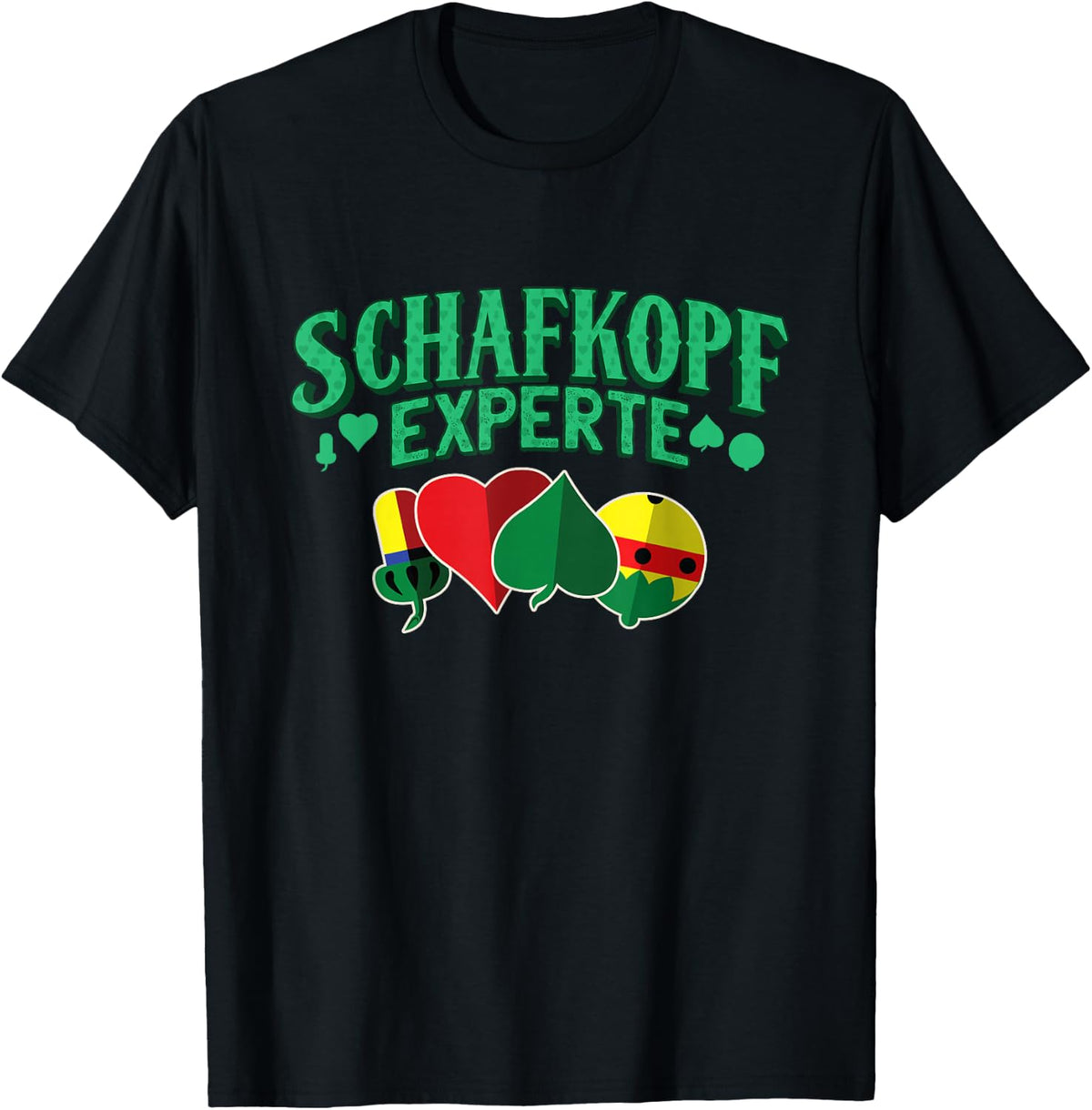 Sheephead Expert Sheephead Symbols Bavarian Sauspiel , black T-Shirt