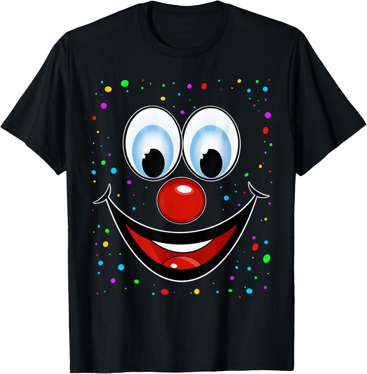 Clown Costume Fancy Dress Outfit Funny Carnival Clown , black T-Shirt