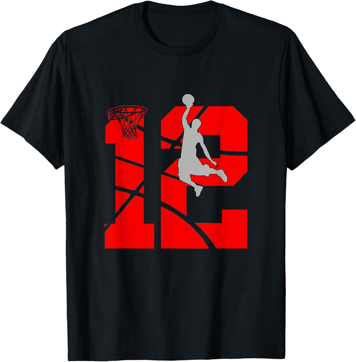 12 Year Old 12th Basketball Birthday PartyTheme Boys Girls T-Shirt