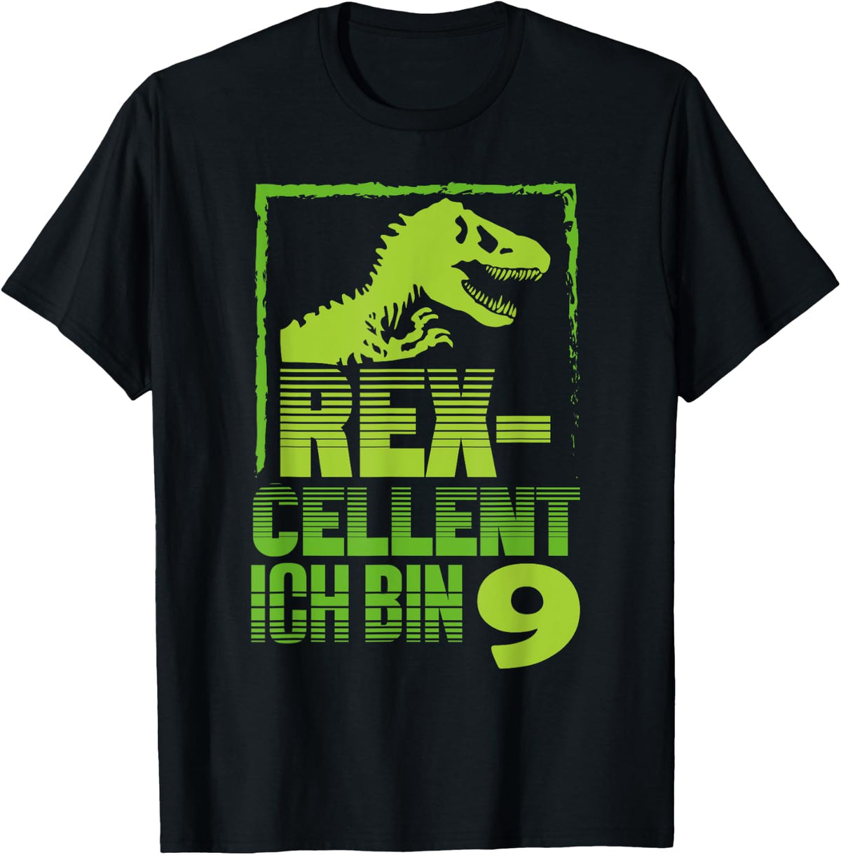 T-Rex Dino Design for a Dino Birthday 9 Years , black, s T-Shirt