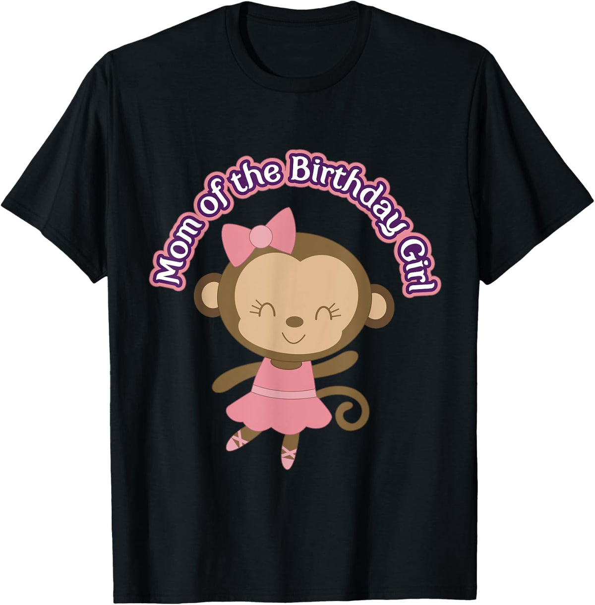 Monkey Ballerina Mom of Birthday Girl Party T-Shirt