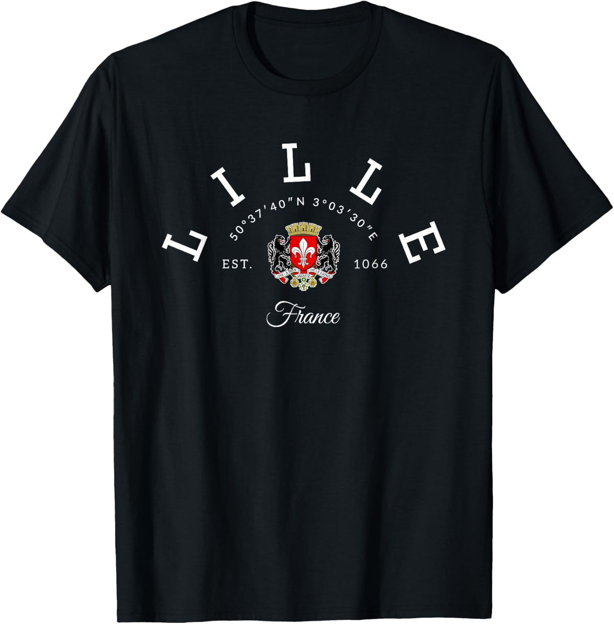 Lille France Souvenir Lille Gift Lille Fan Travel France , Black, S T-Shirt