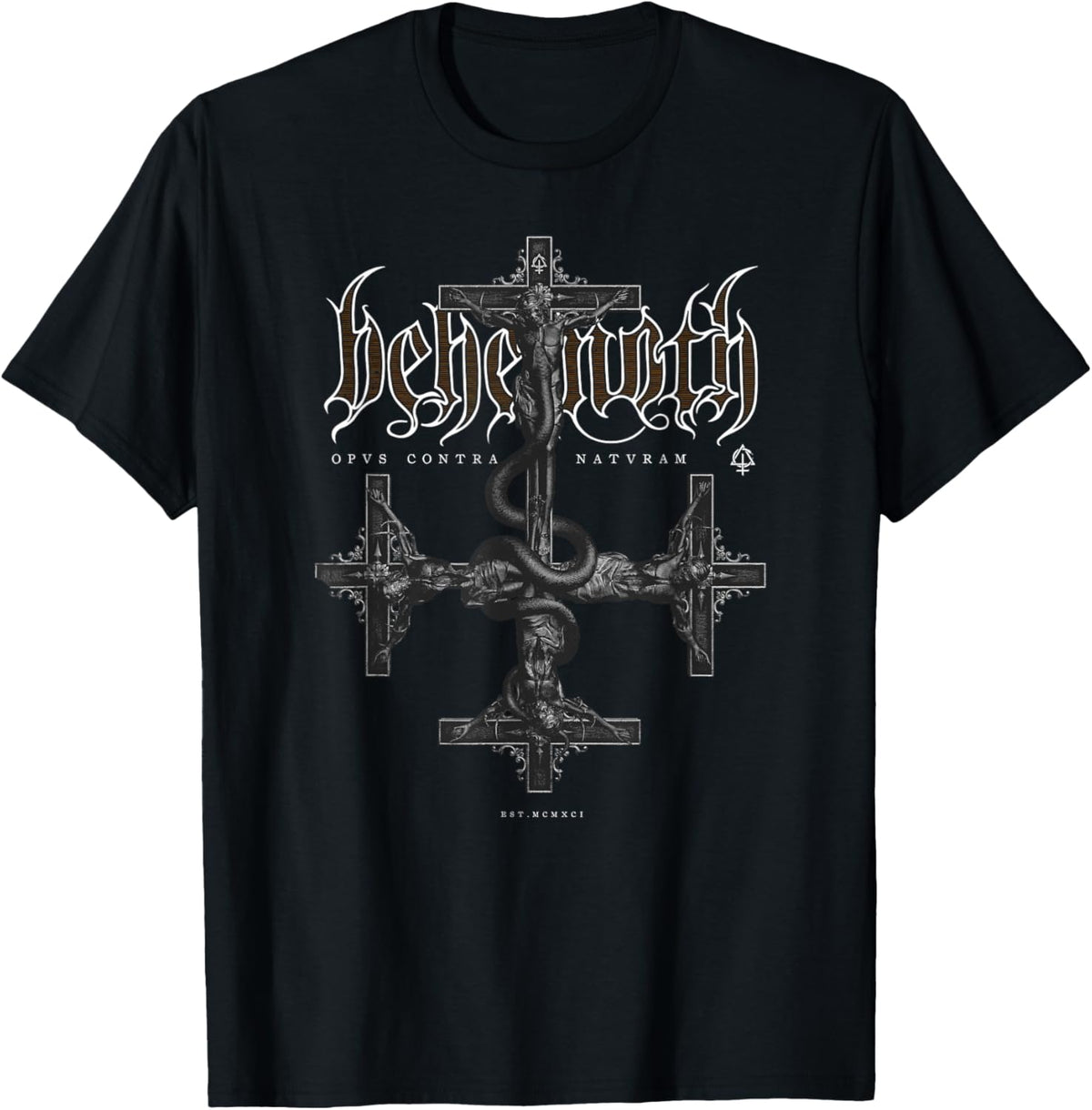 Behemoth Opus Grey Cross , black T-Shirt