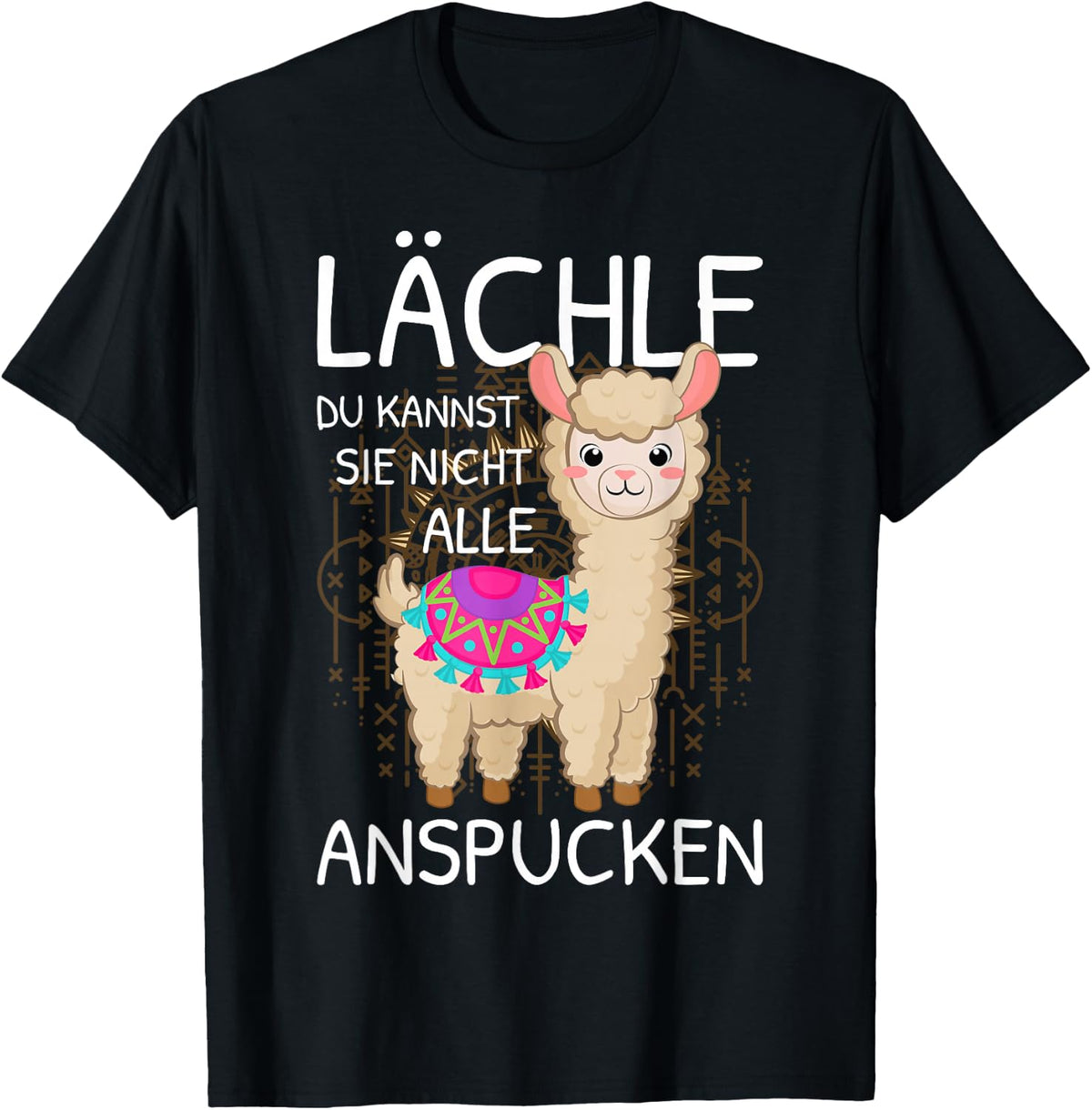 Llama with German Text L?chle du kannst Sie nicht anspcken Alpaca [L?chle du kannst sie nicht an, black, s T-Shirt