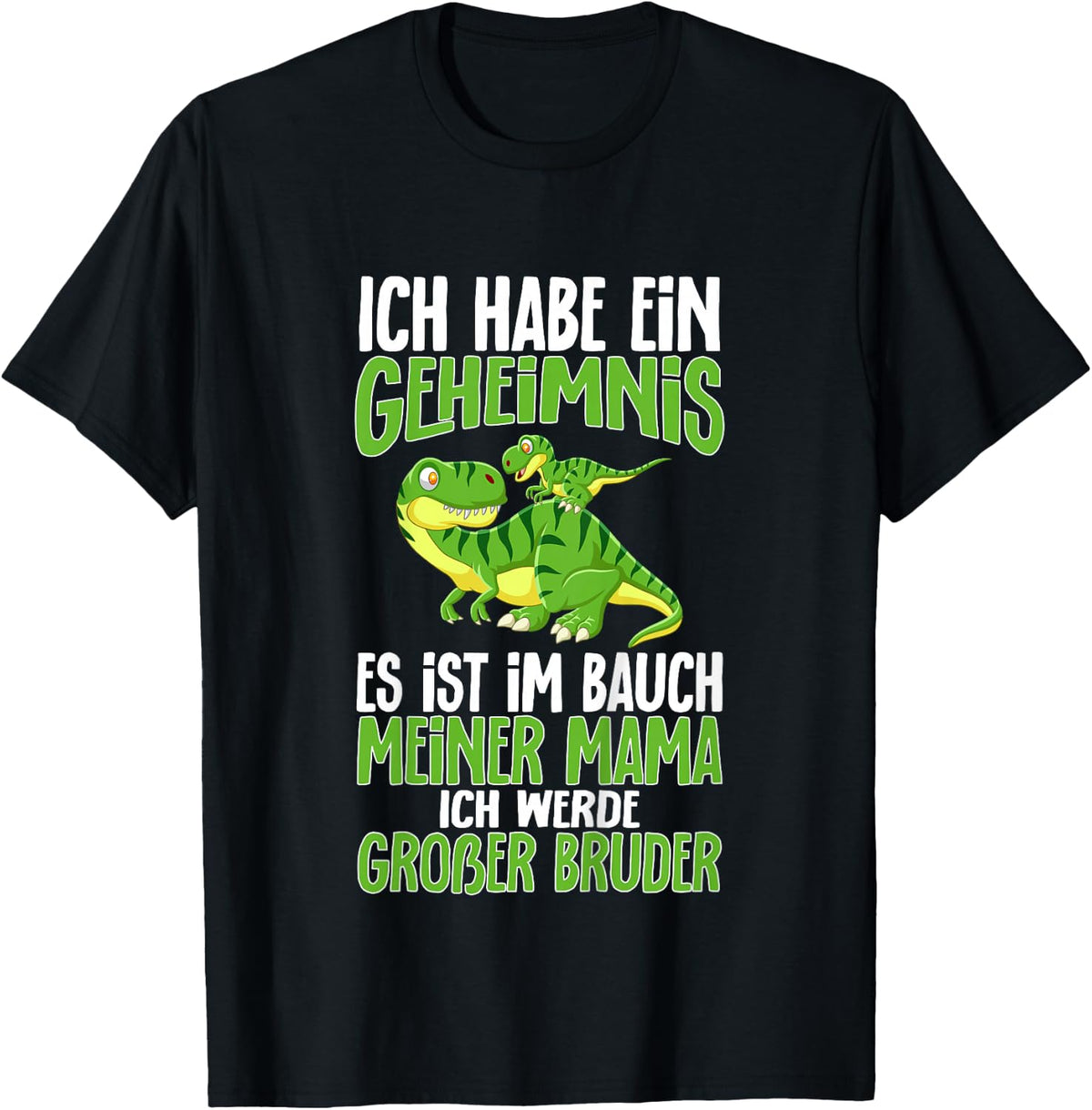 Childrens Funny I Will Be Big Brother Dinosaur, black T-Shirt