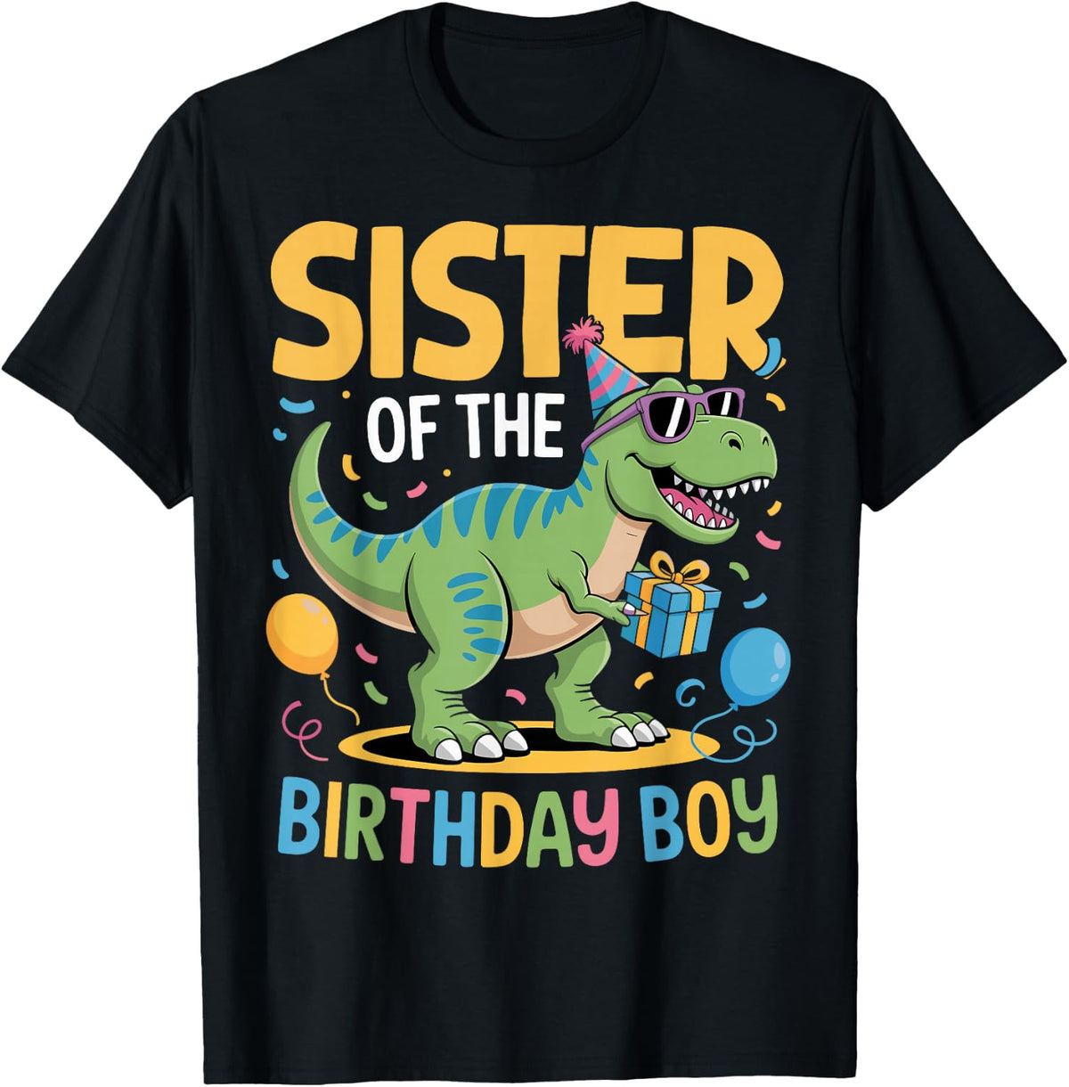 Sister of The Birthday Party Outfit Dinosaur Squad Sister T-Shirt