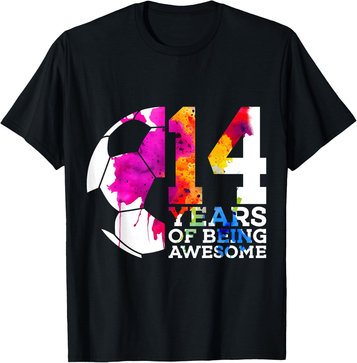14 Years of Being Awesome Soccer 14th Birthday T-Shirt