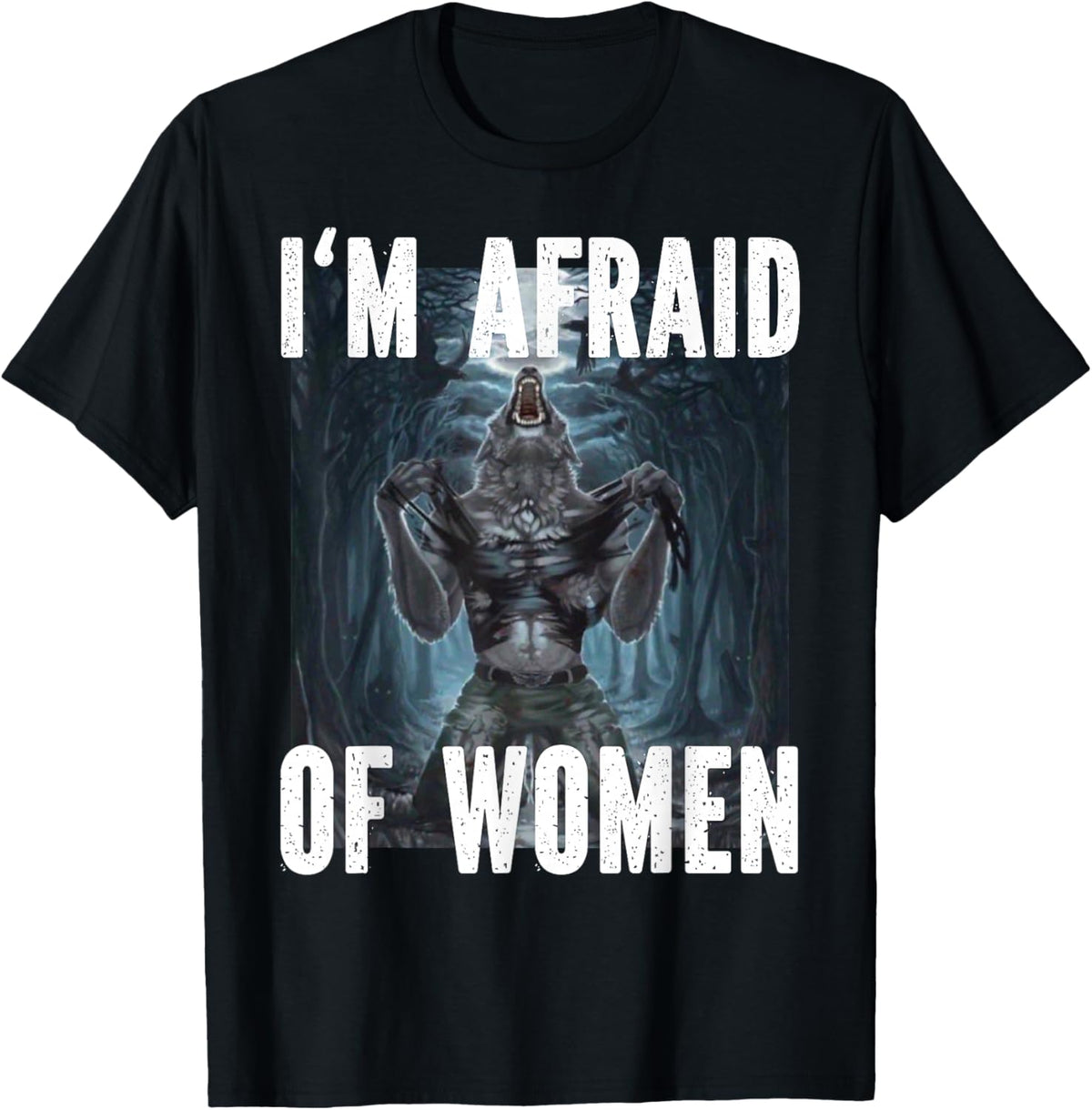 I Heart Werewolfs Alpha Funny Cringe Werewolf Wolf Meme , black T-Shirt