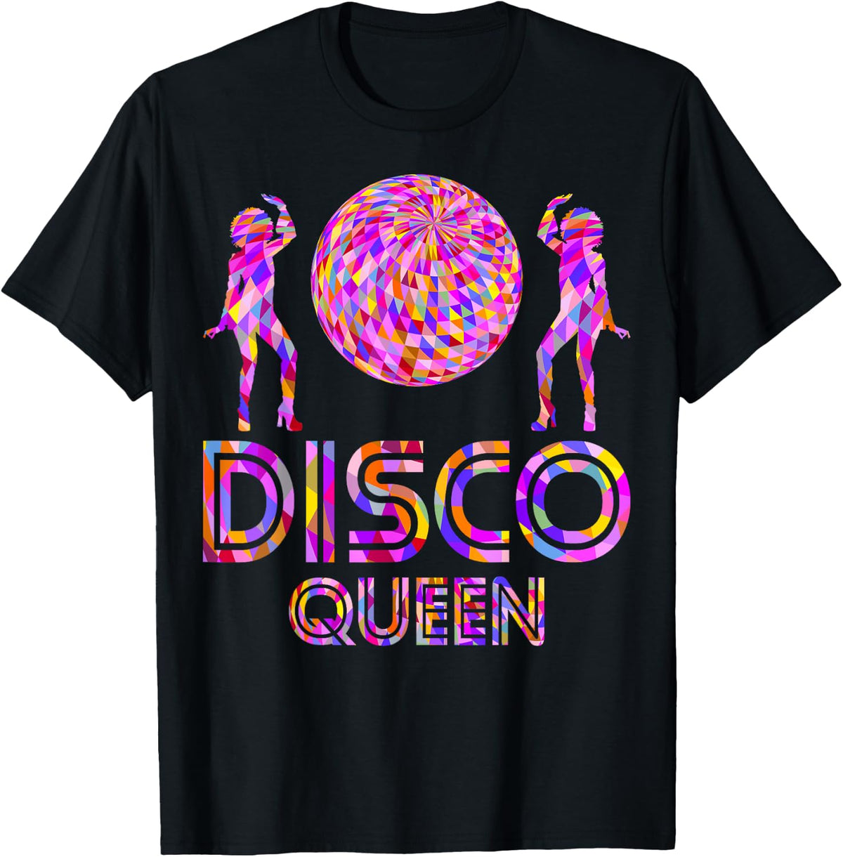 Fantastic Natural Diva Afro Disco Queen 70's Party , black T-Shirt
