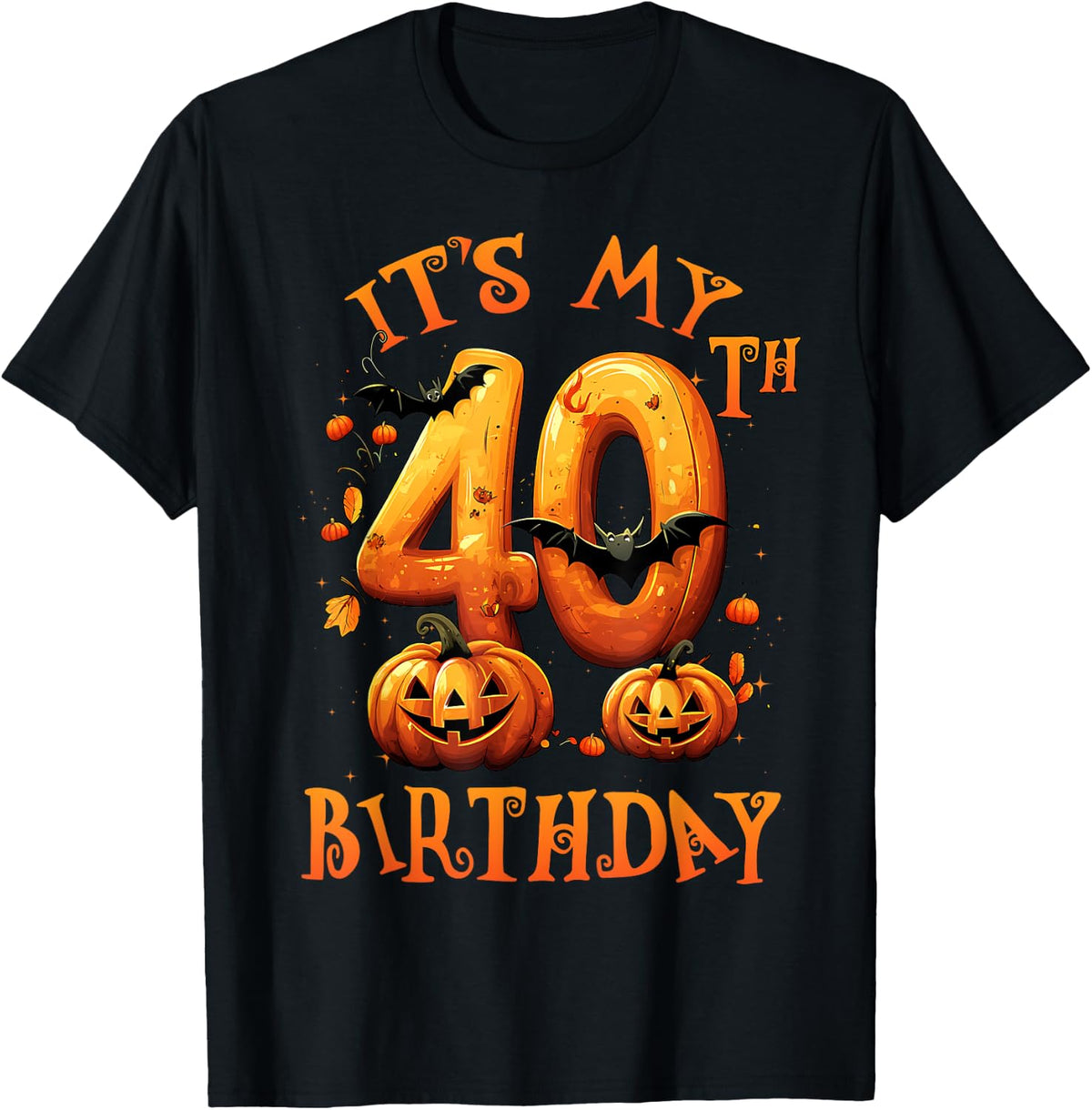Boo It's My 40th Birthday Halloween Pumpkin 40 Years Old T-Shirt