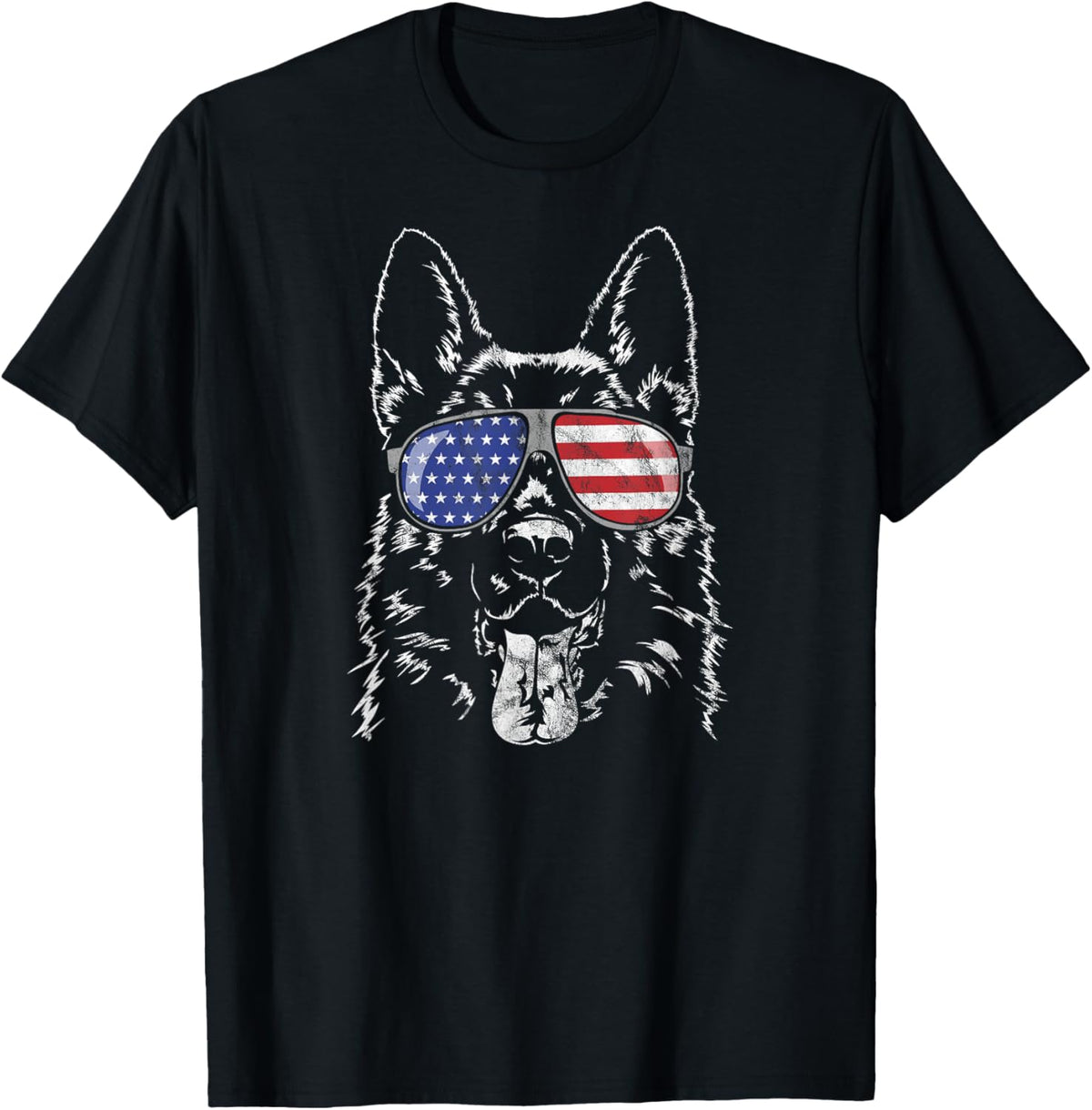 German Shepherd America Flag Sunglasses dog shirt T-Shirt