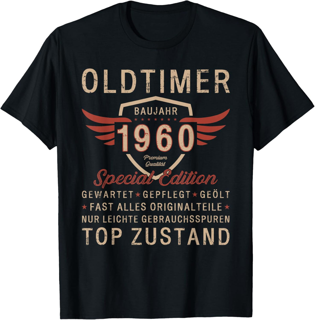 64th Birthday Gift Vintage 1960 Vintage Funny , black T-Shirt