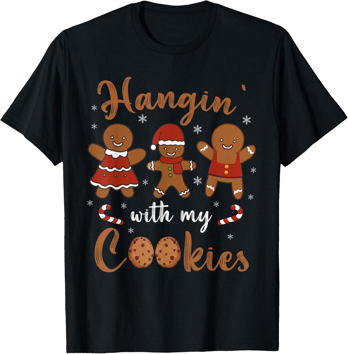 Hanging With My Cookies Cute Christmas Teacher Women Kids T-Shirt