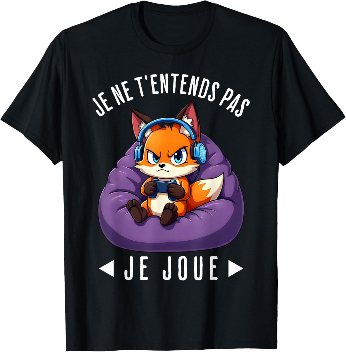 Funny Fox Fox Gamer Funny For Man Boy , Black, S T-Shirt