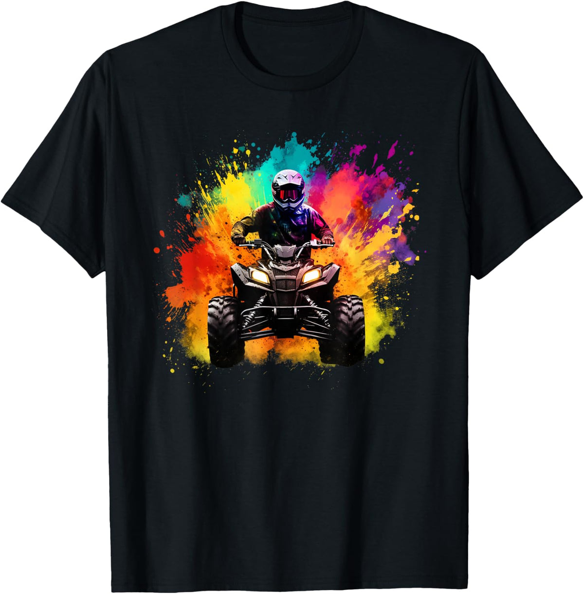 Colourful Quad for Mud Lovers, Boys and Girls , black T-Shirt