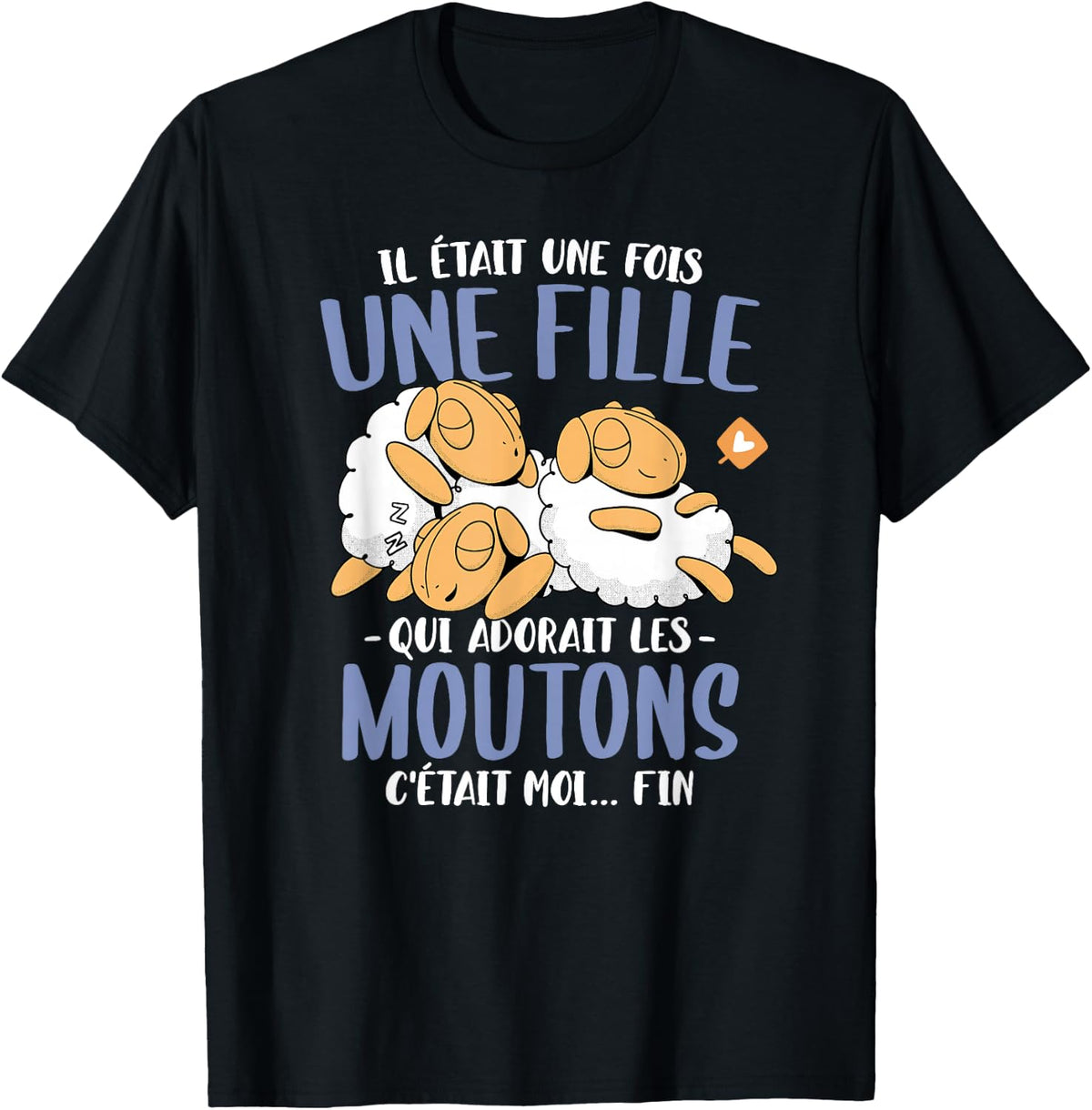 Mouton tait une fois Femme Girl' Funny Sheep , Black T-Shirt