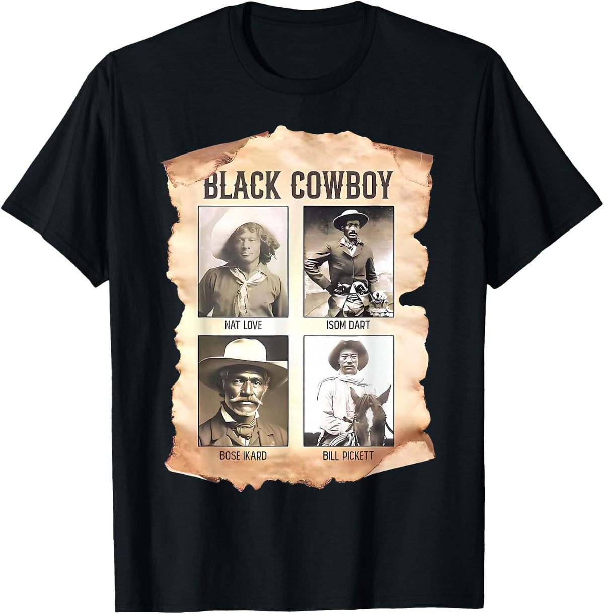 Black Cowboy Western Rodeo Melanin Black History Texas Men T-Shirt