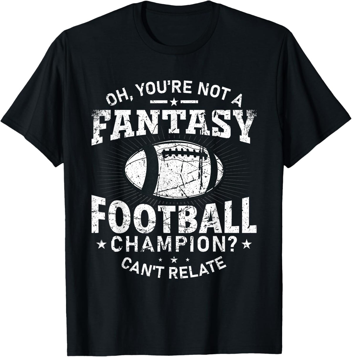 Sports Legendz -Adults Black Fantasy Football Champ T-Shirt