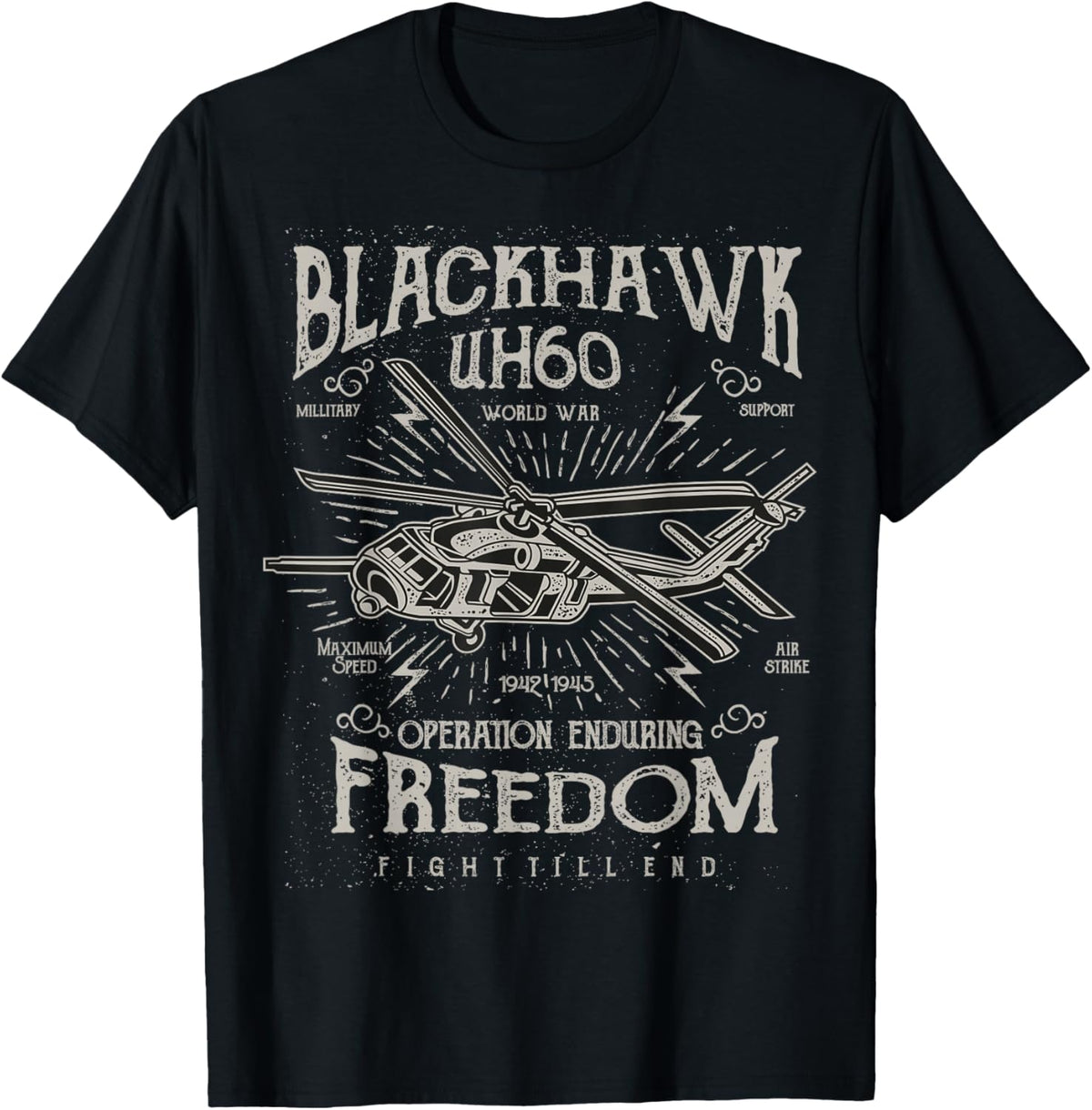 Air-Force Pilot Aviator Army USAF Black-Hawk T-Shirt