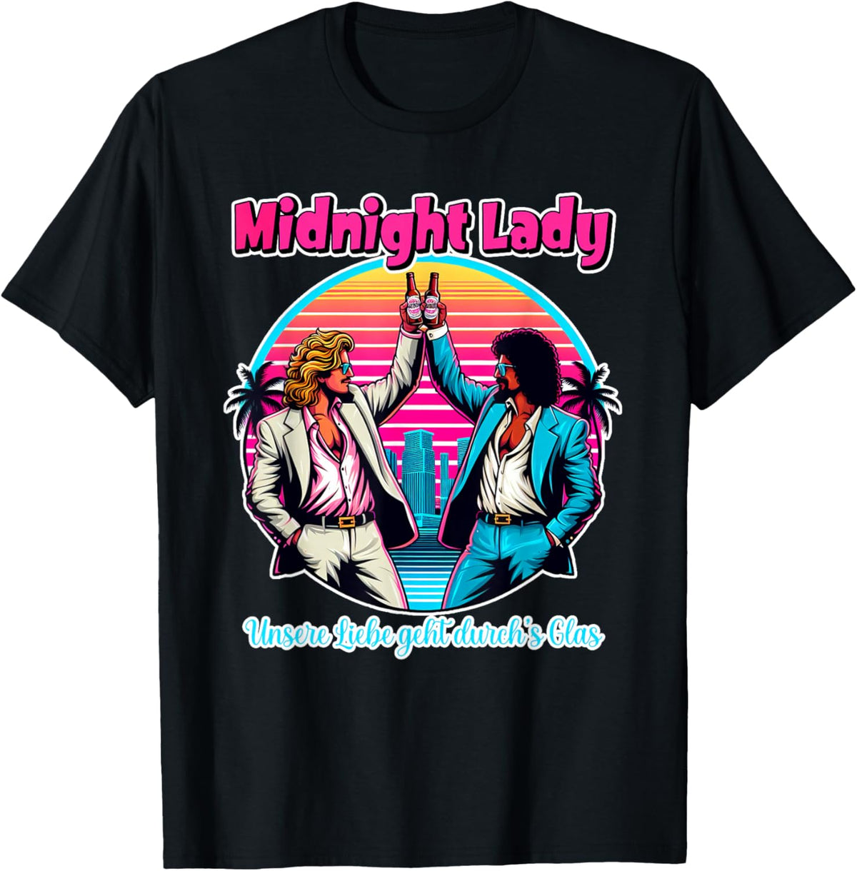Midnight Lady, Malle Party, Buffalo, 80s Party, Malle Song , black T-Shirt