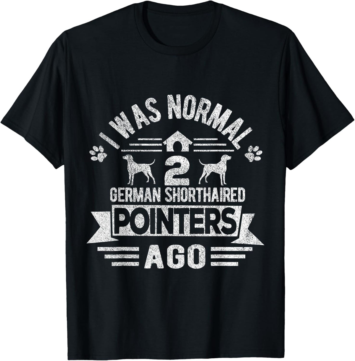Two German Shorthaired Pointers Dog Owner Retro Vintage T-Shirt
