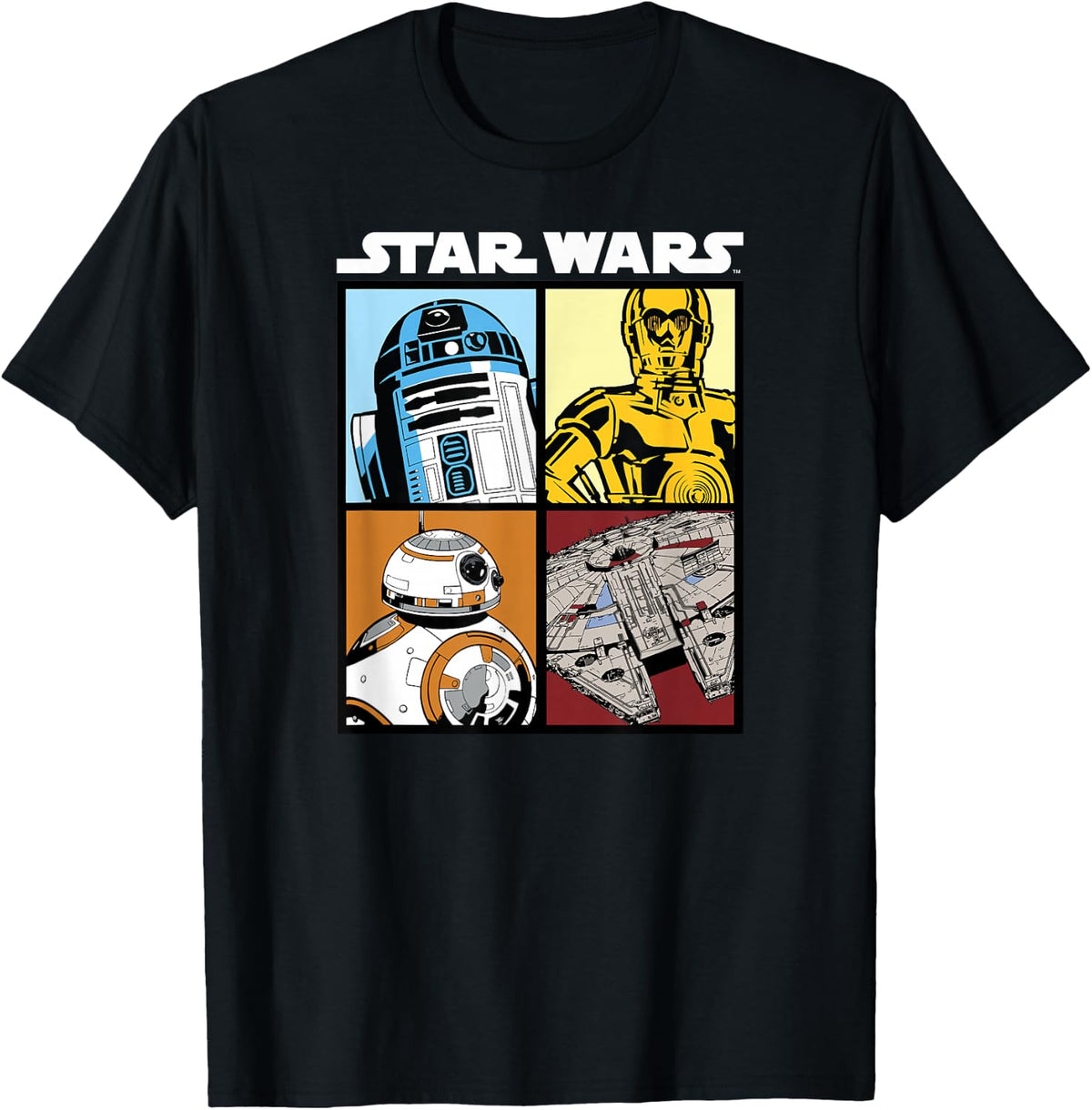 Star Wars Droids and Ships White , black T-Shirt