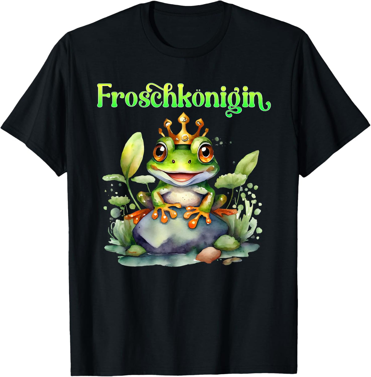 Frog Costume Frog Queen Funny Carnival Women's , black T-Shirt