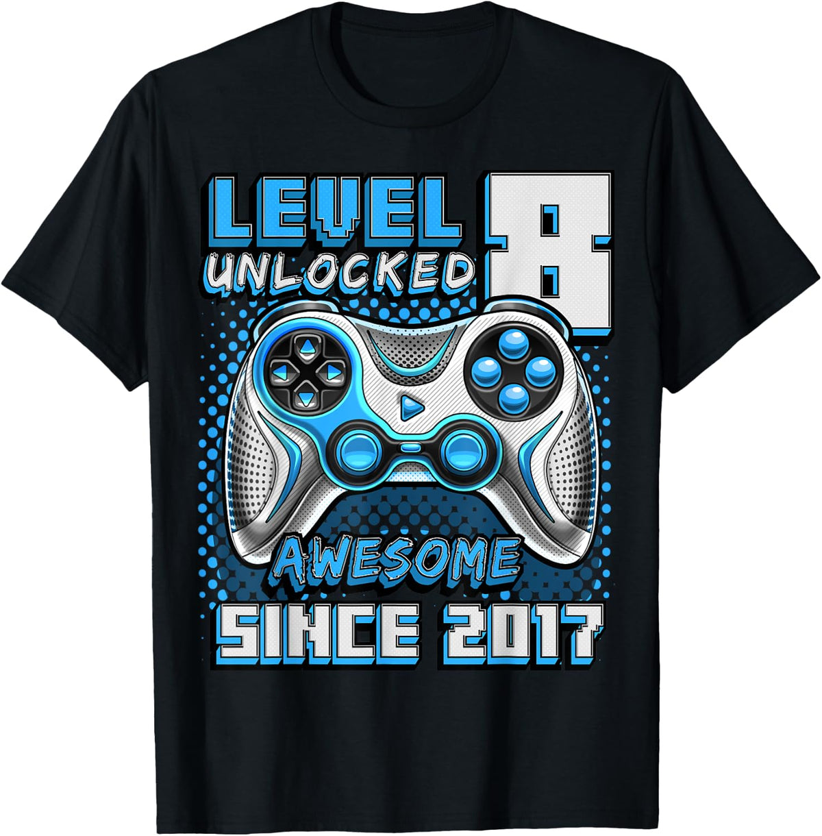 8th Birthday Boy Level 8 Gamer 8 Year Video Game Party T-Shirt