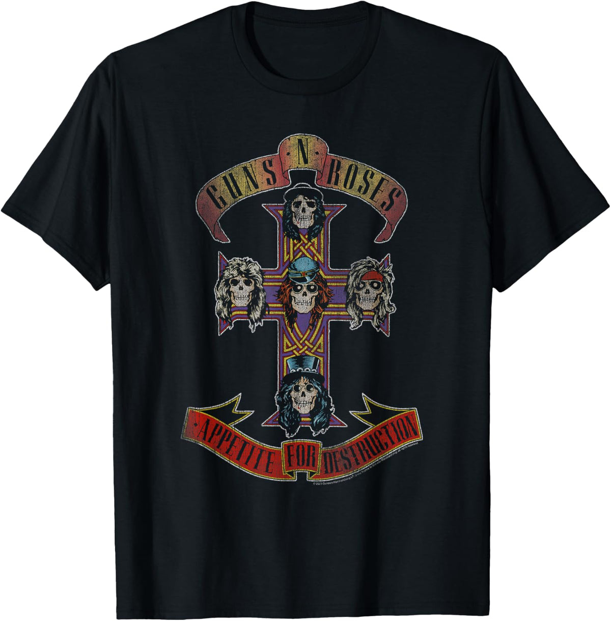 Guns n Roses Appetite for Destruction Rock Music Band , black T-Shirt