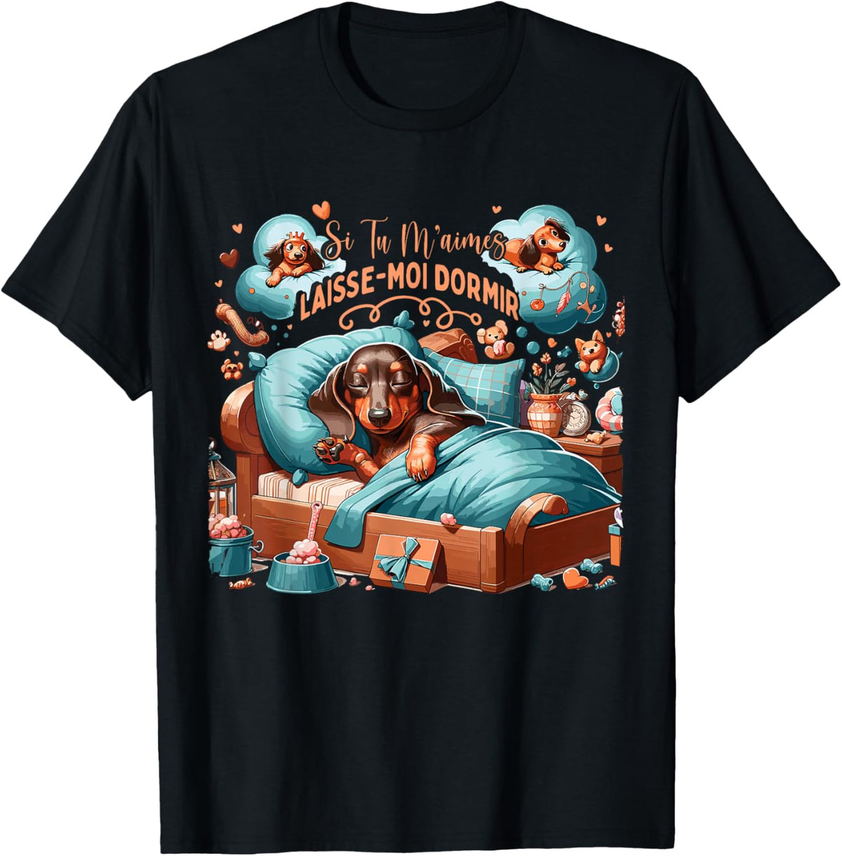 Education Dog Dachshund Dachshund , Black, S T-Shirt