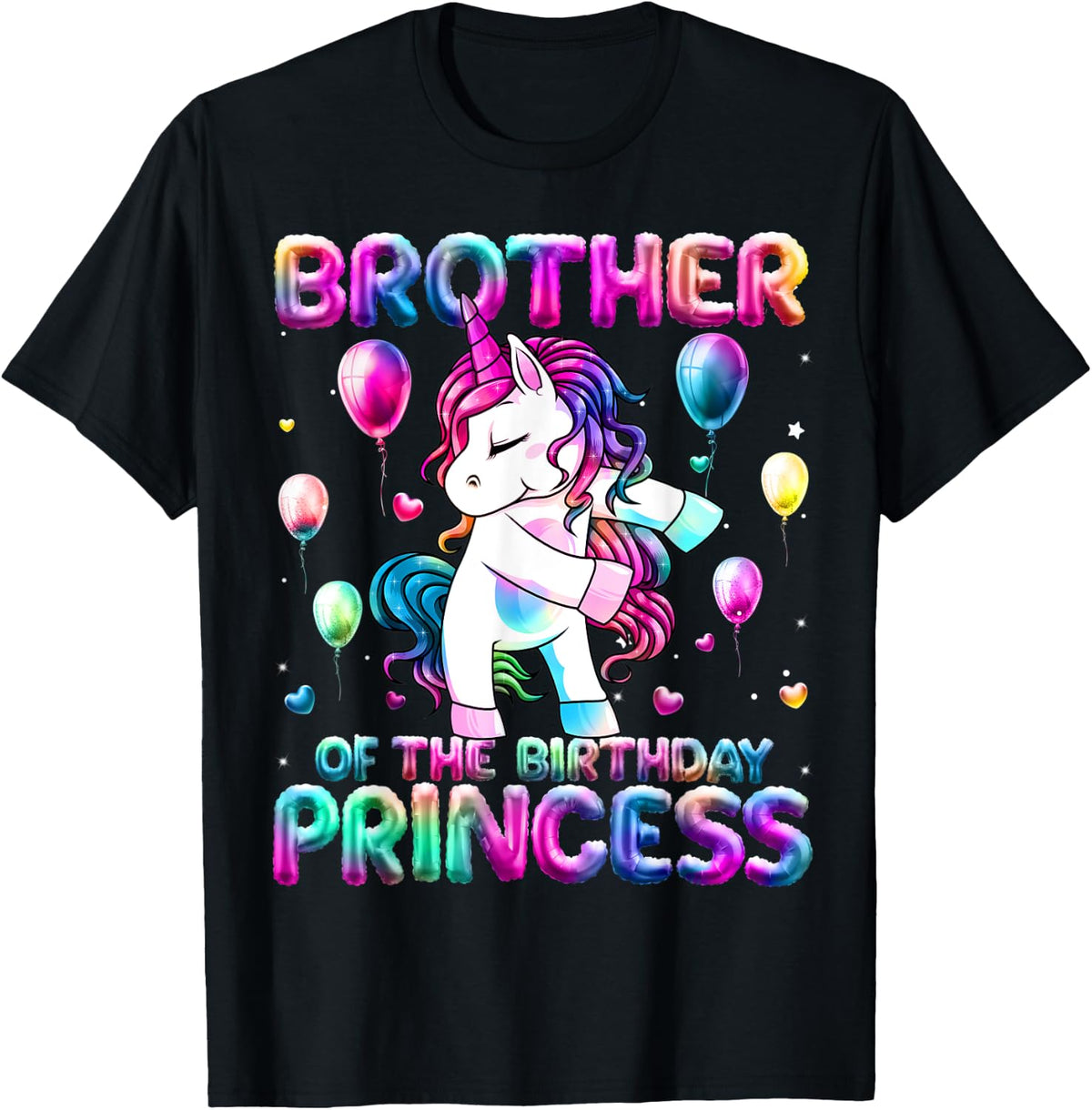 Brother of the Birthday Princess Girl Flossing Unicorn Bro T-Shirt