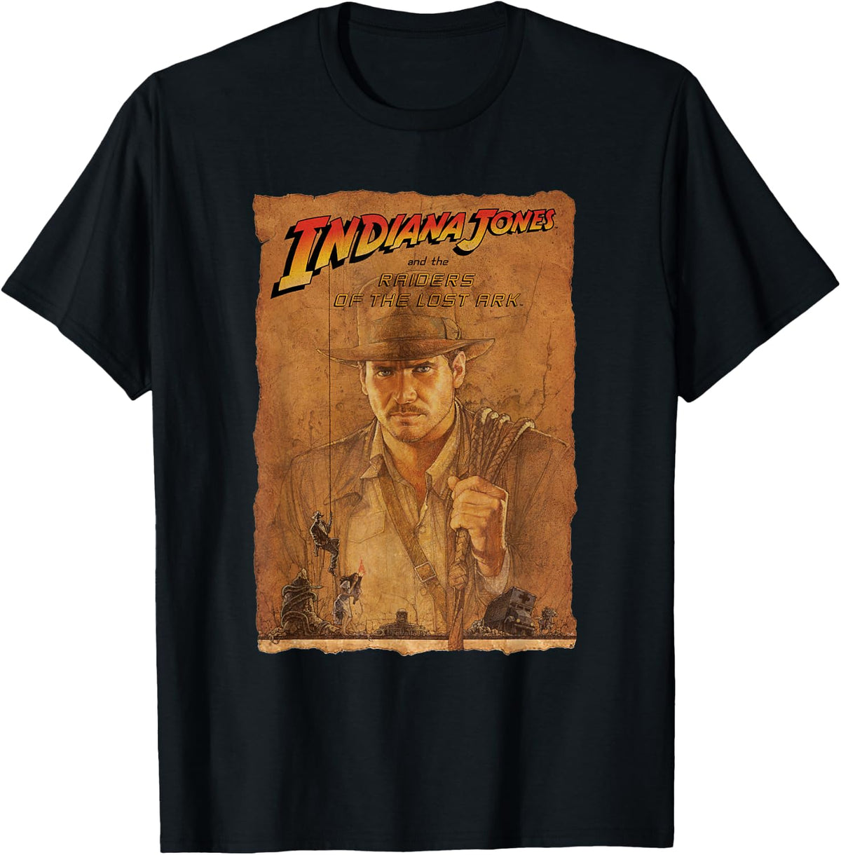 Lucasfilm Indiana Jones Raiders of the Lost Ark Poster Art , black T-Shirt