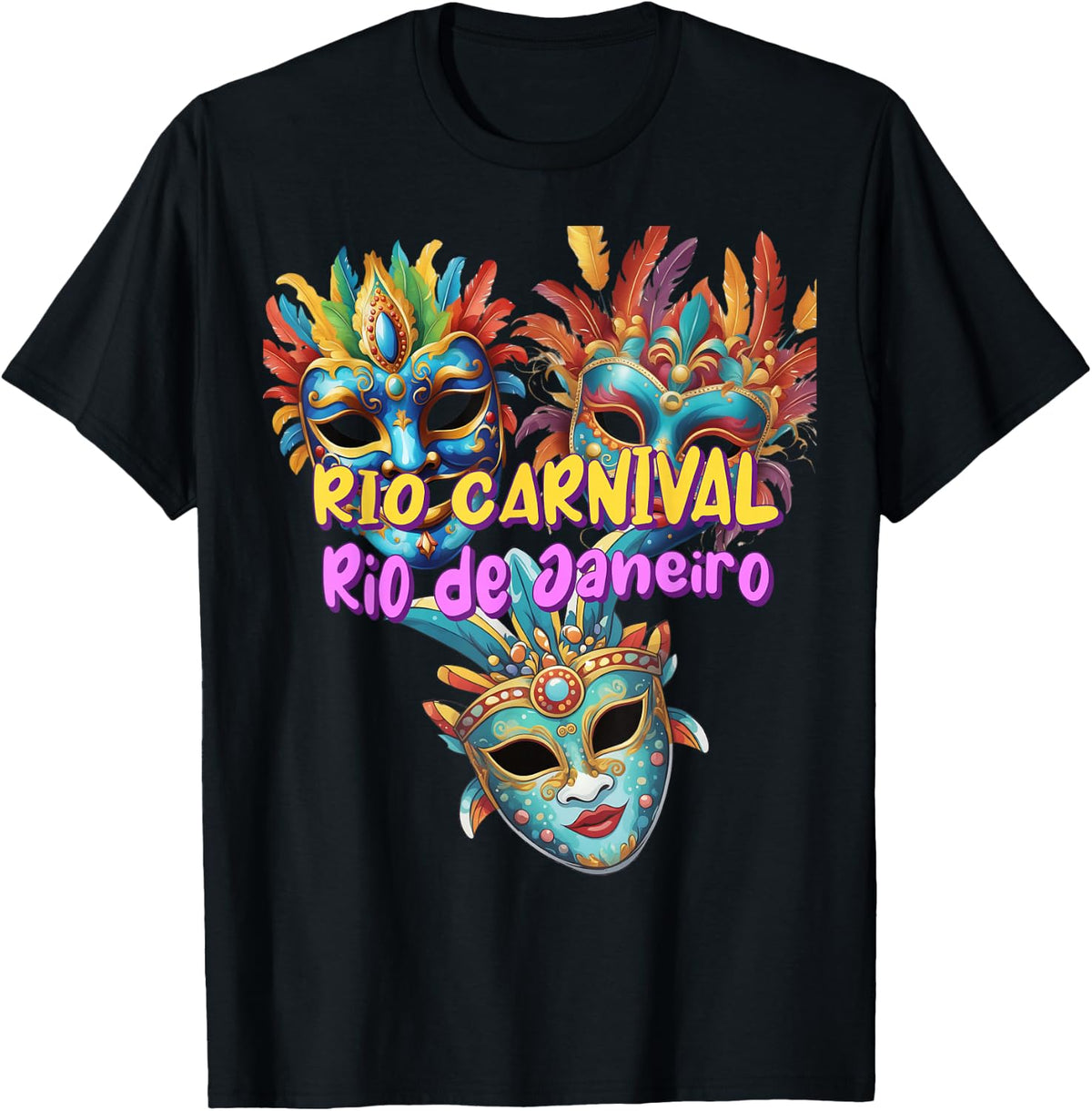 Rio Carnival Rio de Janeiro Brazil Circus Costume , black T-Shirt