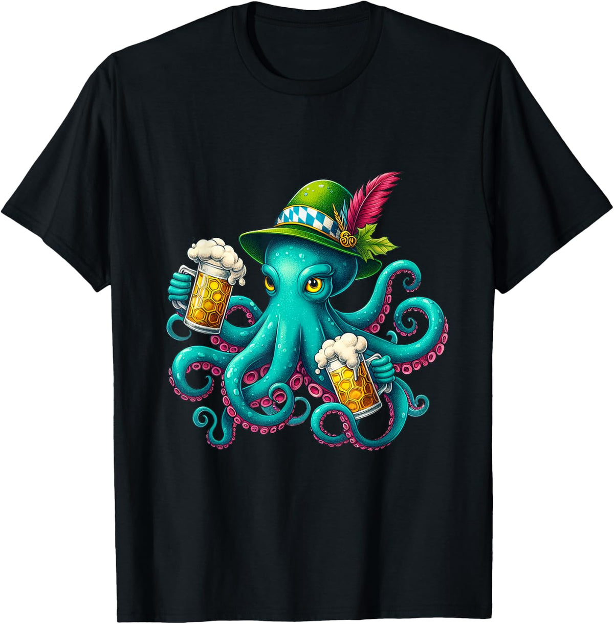 German Octopus Oktoberfest Funny Bavarian Festival Men Women T-Shirt