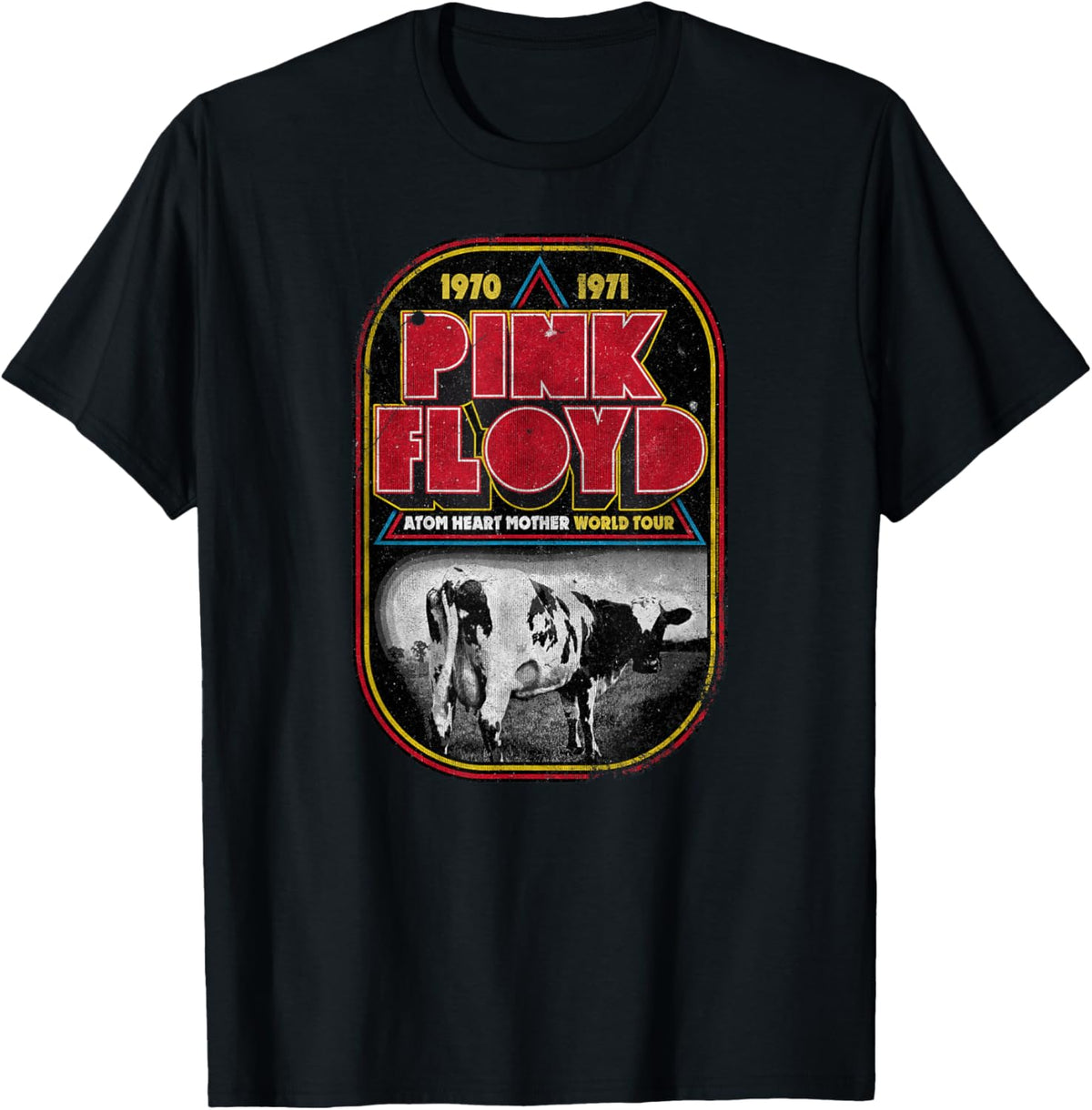 Pink Floyd Atom Heart Mother Distressed World Tournament , black T-Shirt