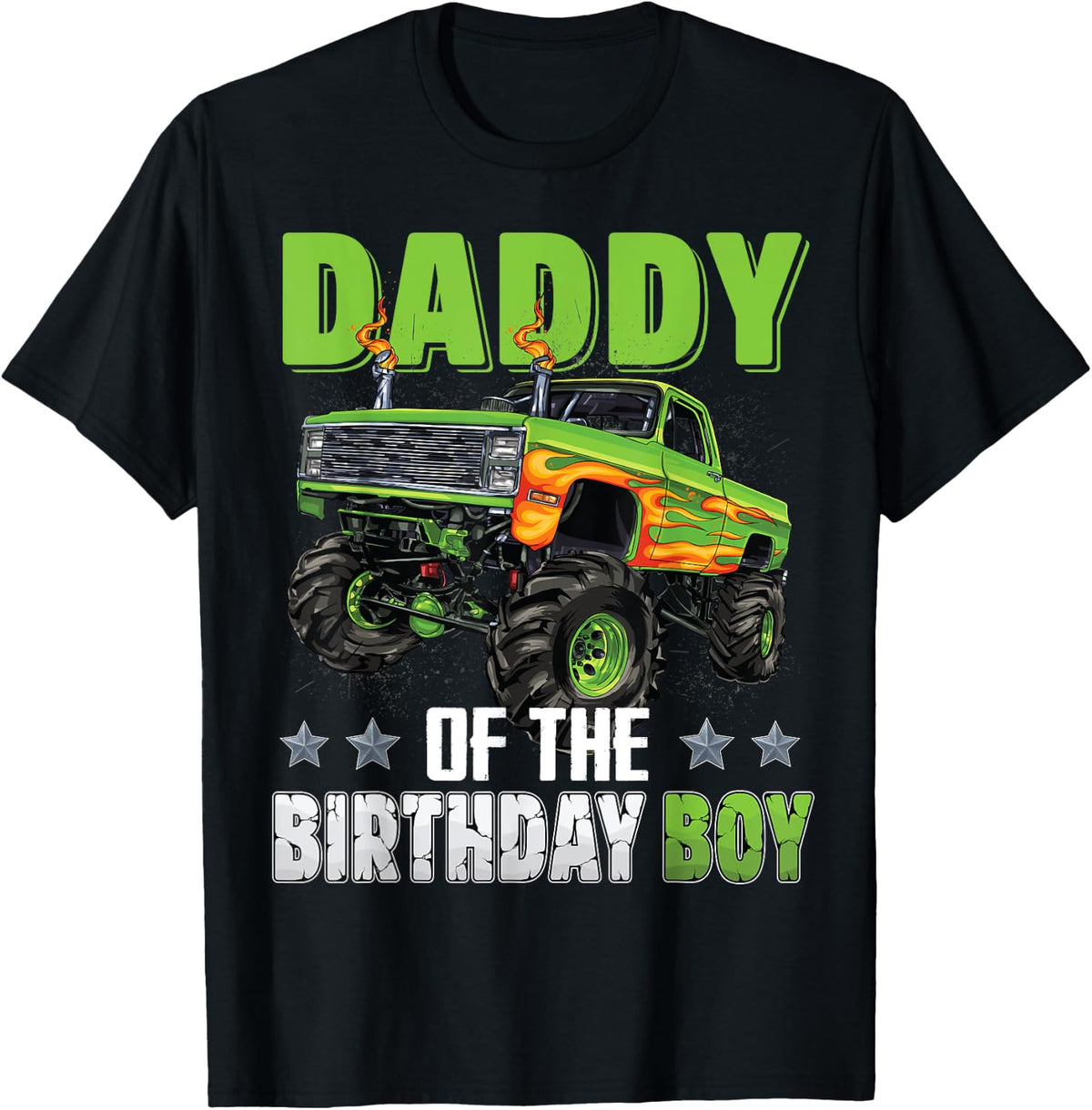 Daddy of Birthday Boy Monster Truck Car Family Matching T-Shirt