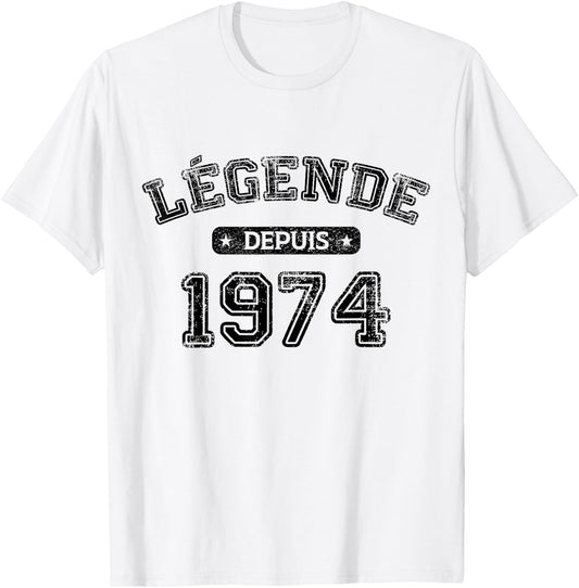 Birthday 50 Years Legend Since 1974 Birthday , grey, S T-Shirt