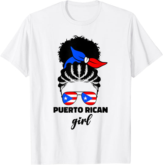 Afro Puerto Rican Girl African American Puerto Rico PR Flag T-Shirt